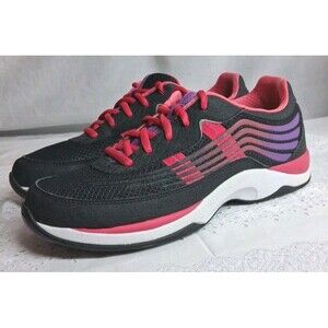 Dansko Womens 8.5 Samanthas Athletic Lace Up Work Shoe Black Pink Comfort